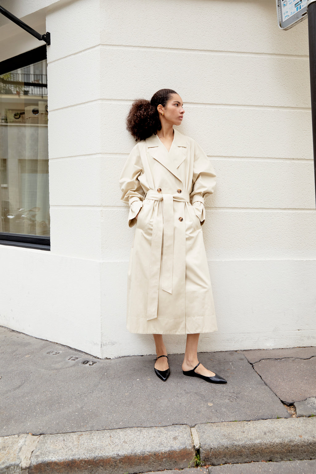 Penelope double-breasted cotton trench coat