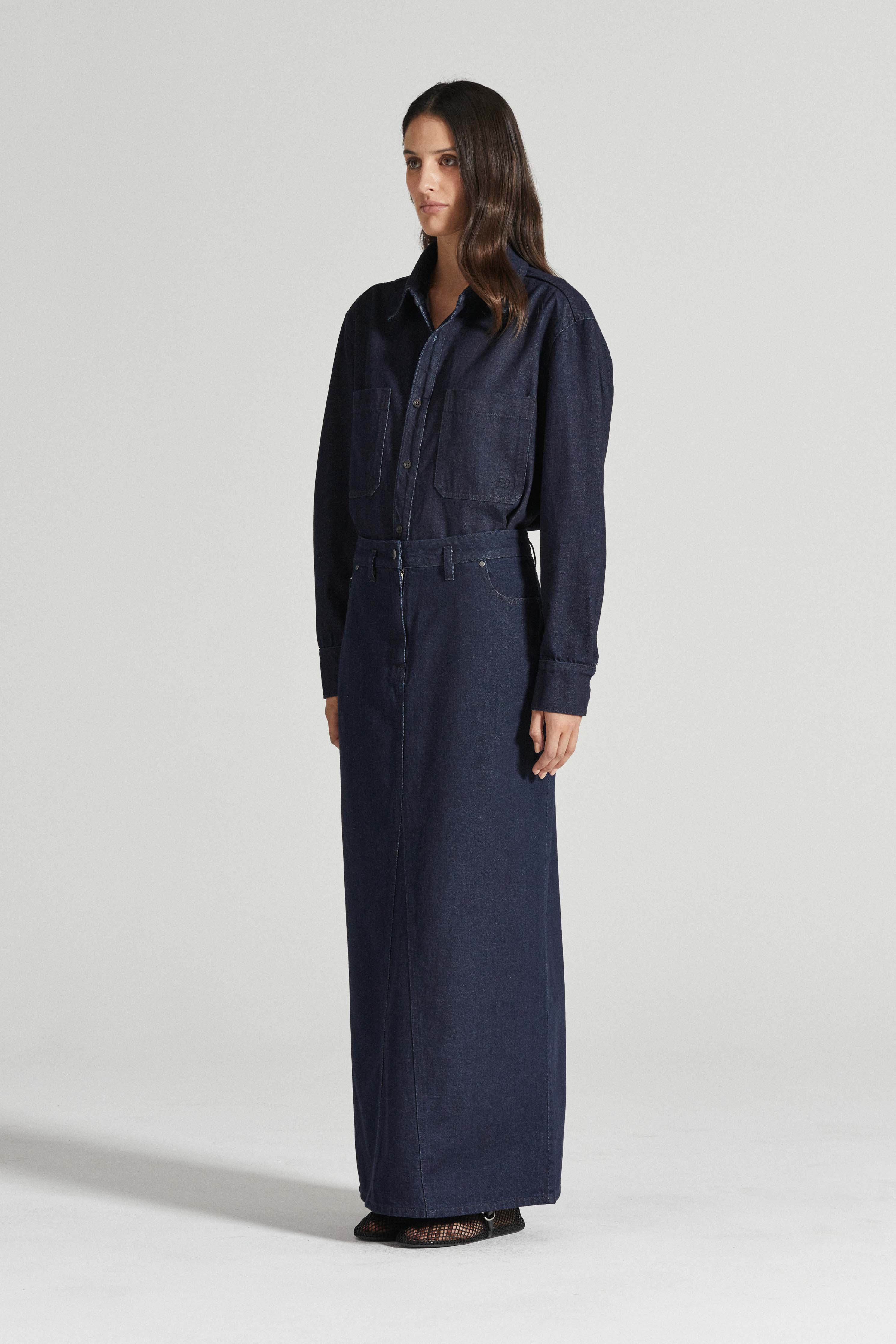 Felicity denim maxi skirt