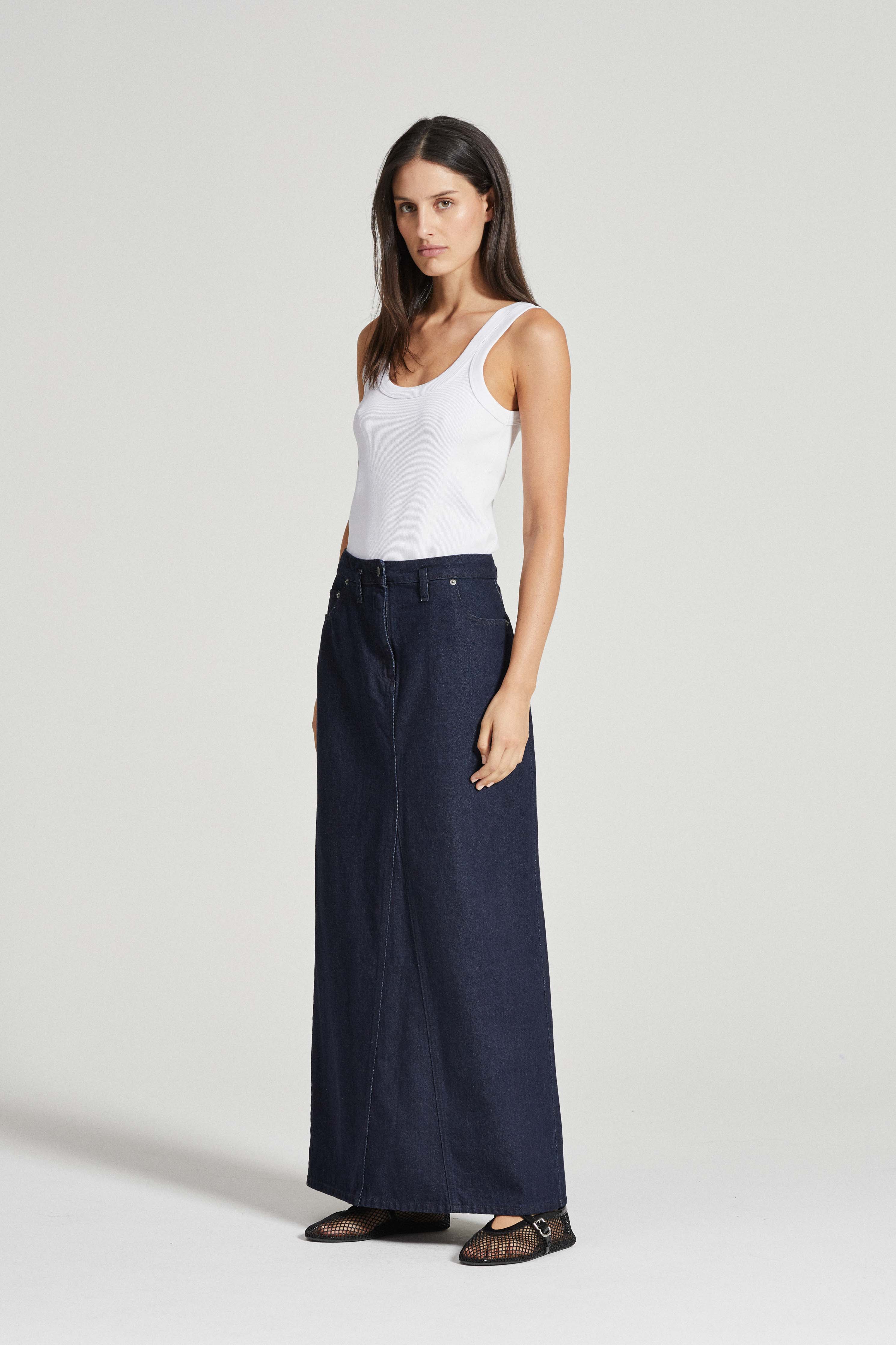 Felicity denim maxi skirt