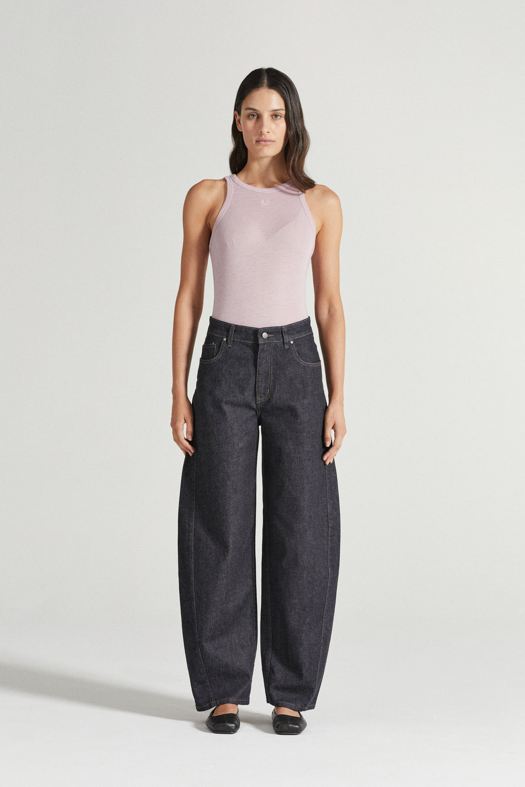 Emery high-rise barrel-leg jeans