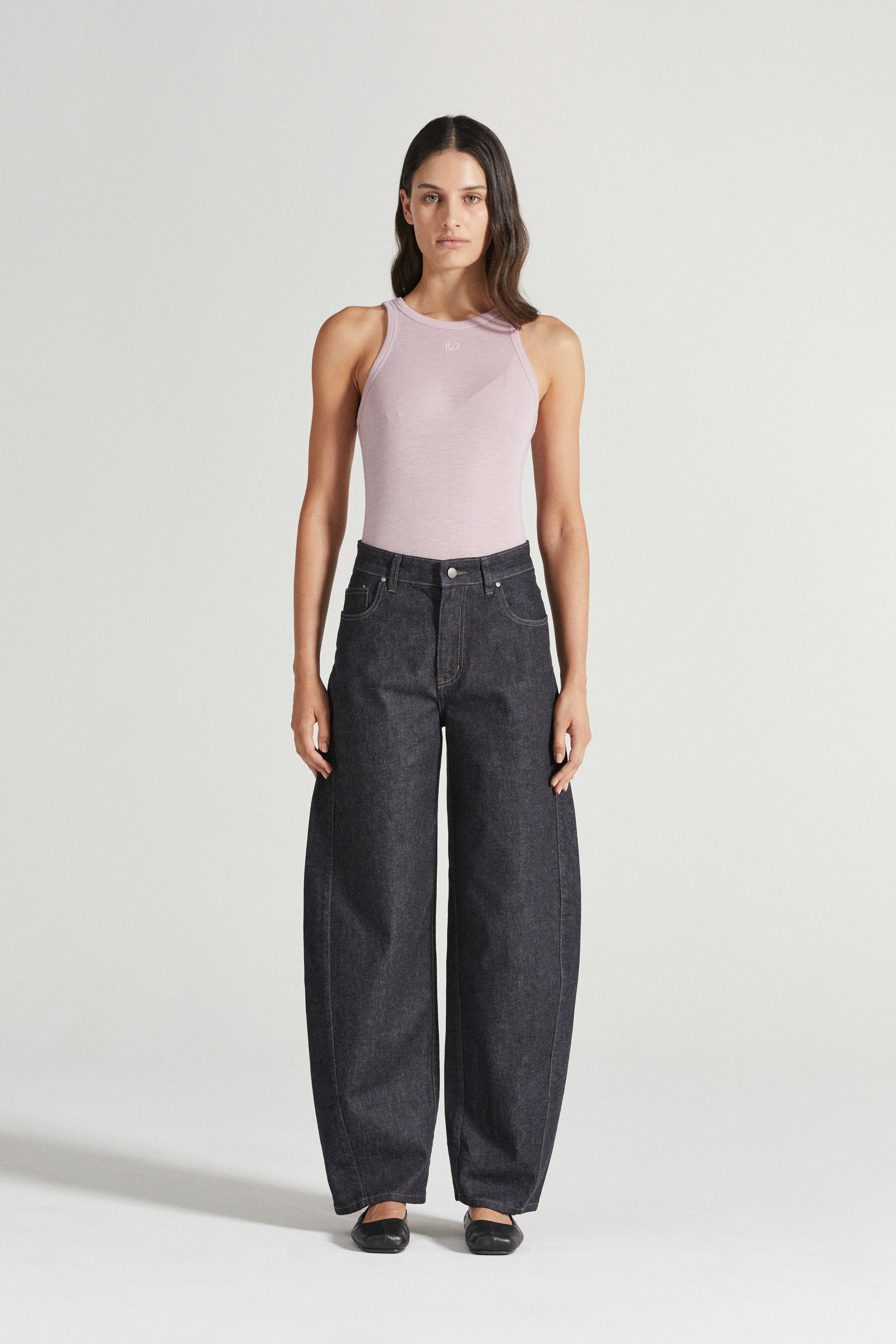 Emery high-rise barrel-leg jeans