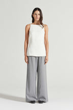 Lila crinkled-satin top