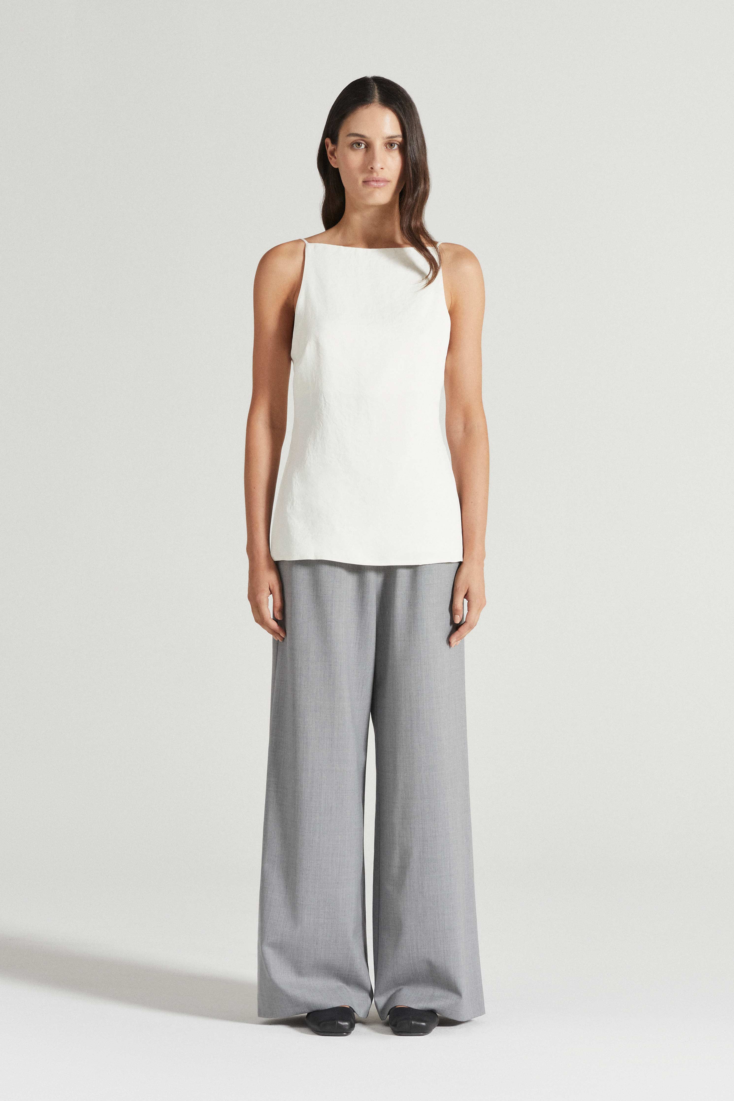 Lila crinkled-satin top