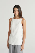 Lila crinkled-satin top