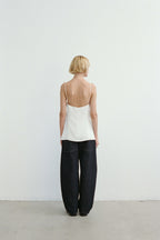 Lila crinkled-satin top