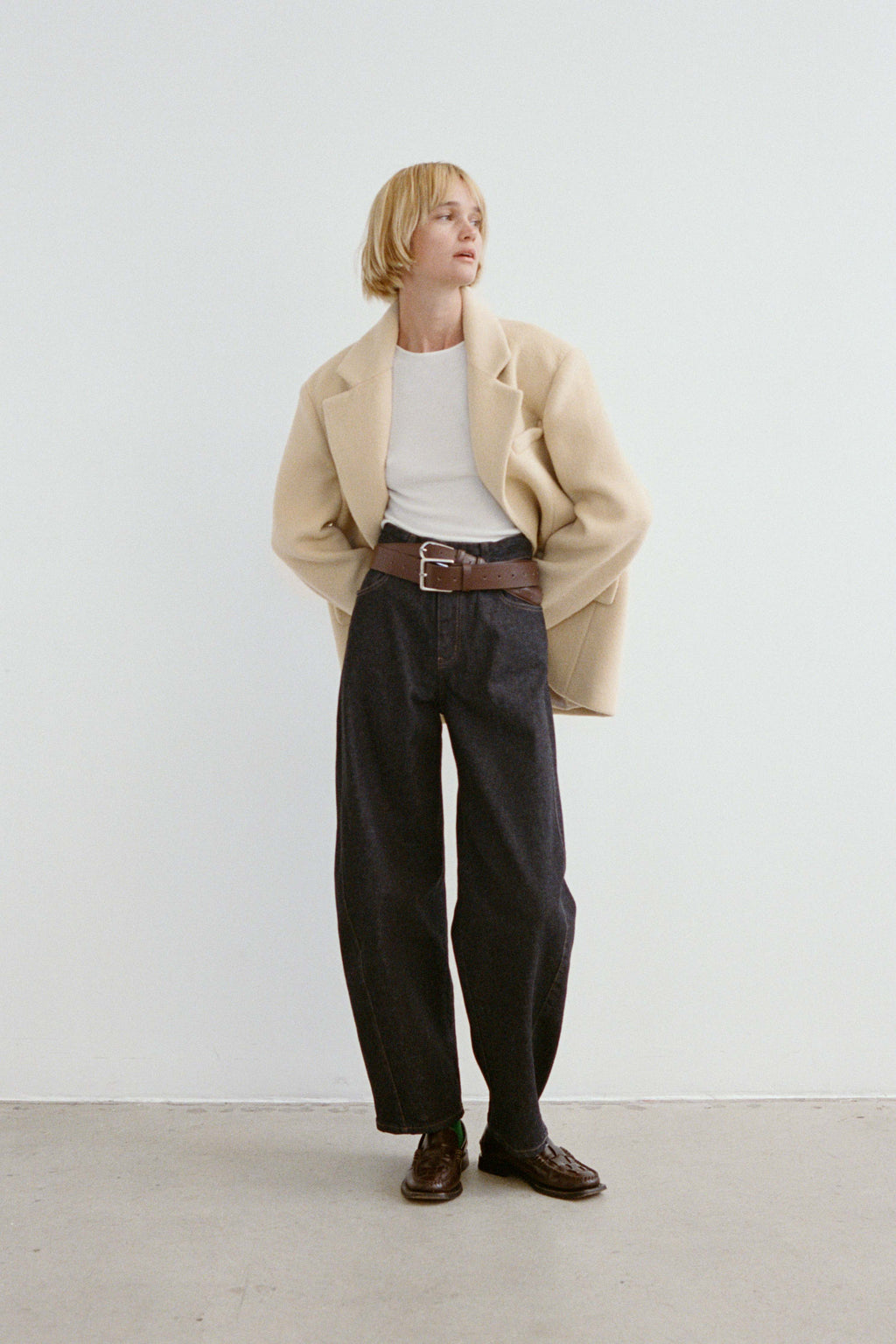 Emery high-rise barrel-leg jeans