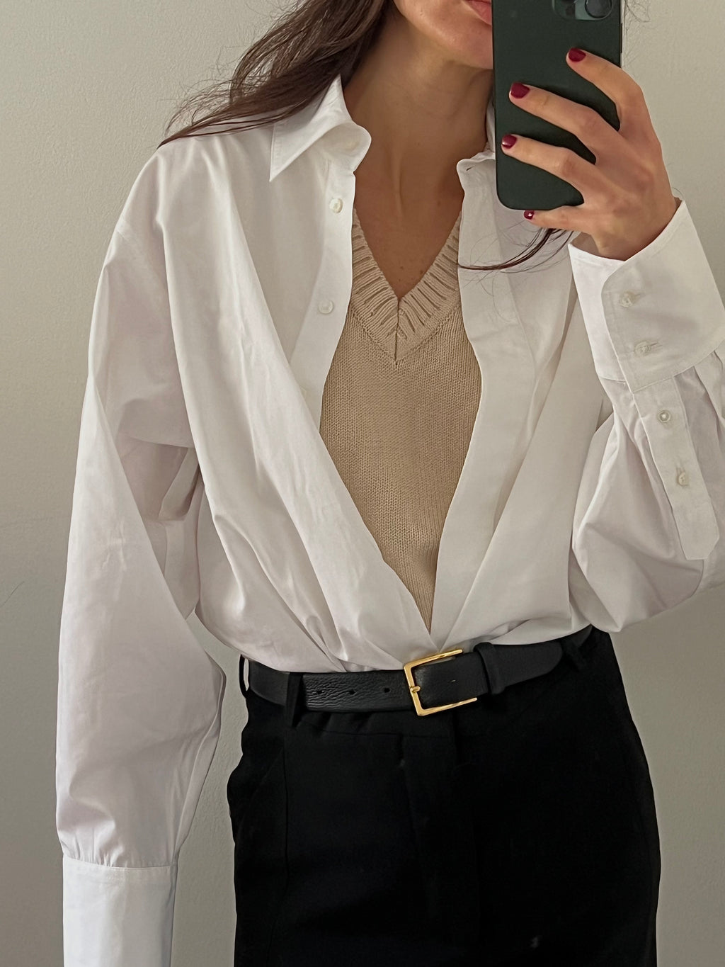 Oversized cotton-poplin shirt