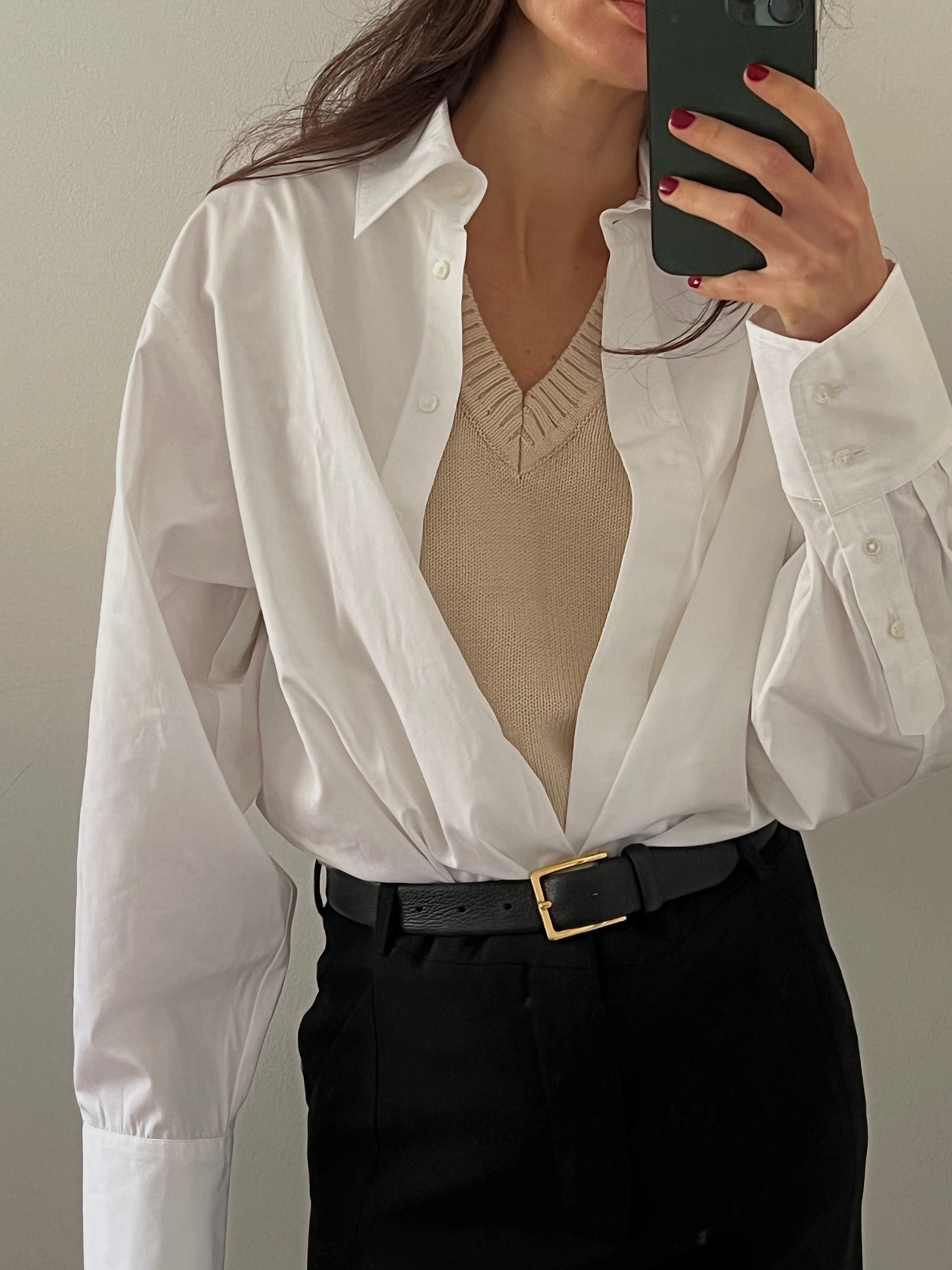Oversized cotton-poplin shirt