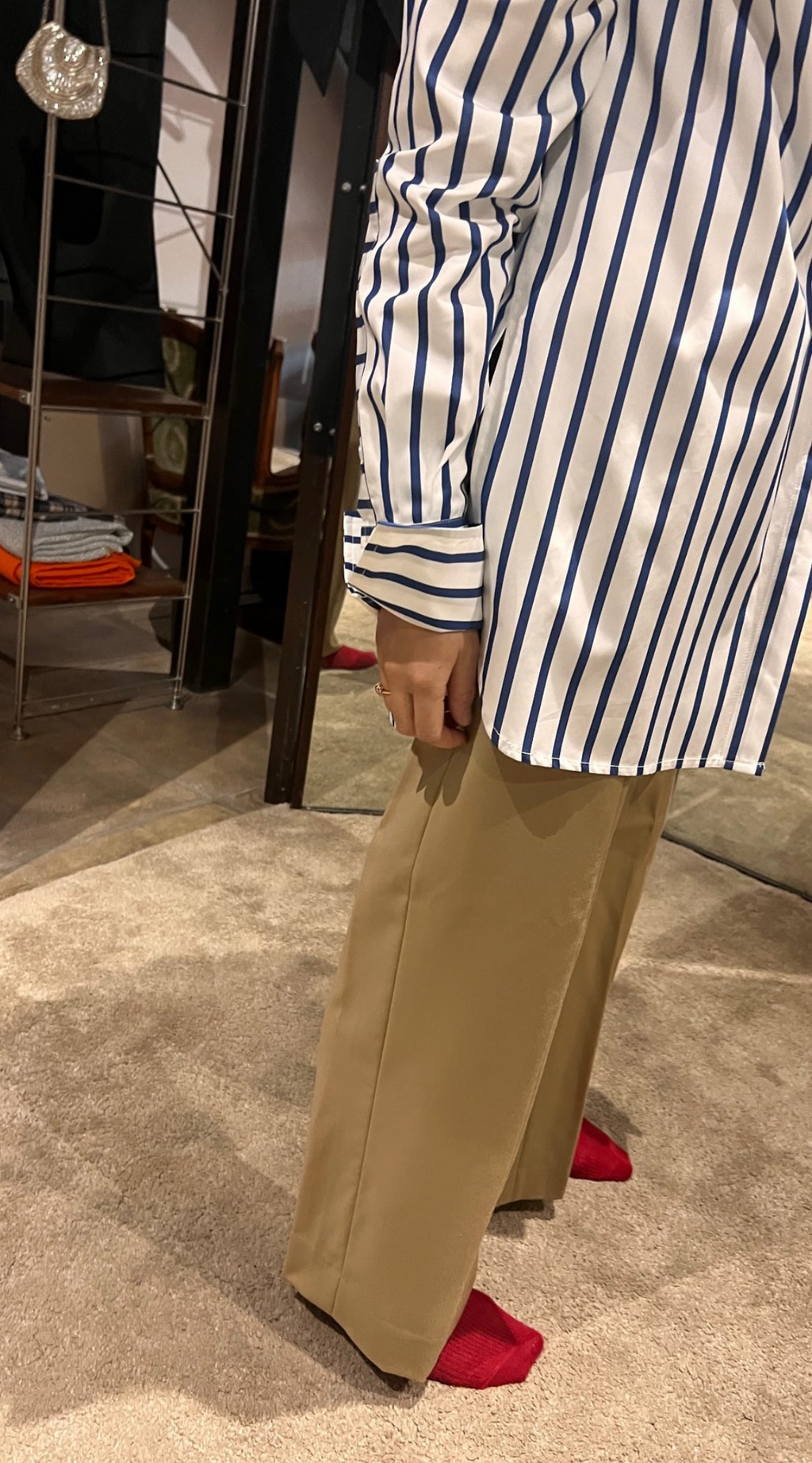 Striped oversized cotton-poplin shirt