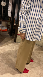 Striped oversized cotton-poplin shirt