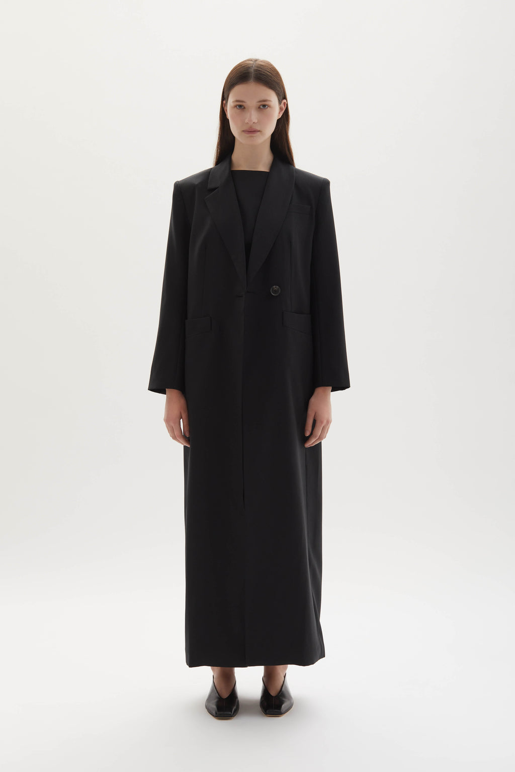 Allora merino wool double-breasted coat