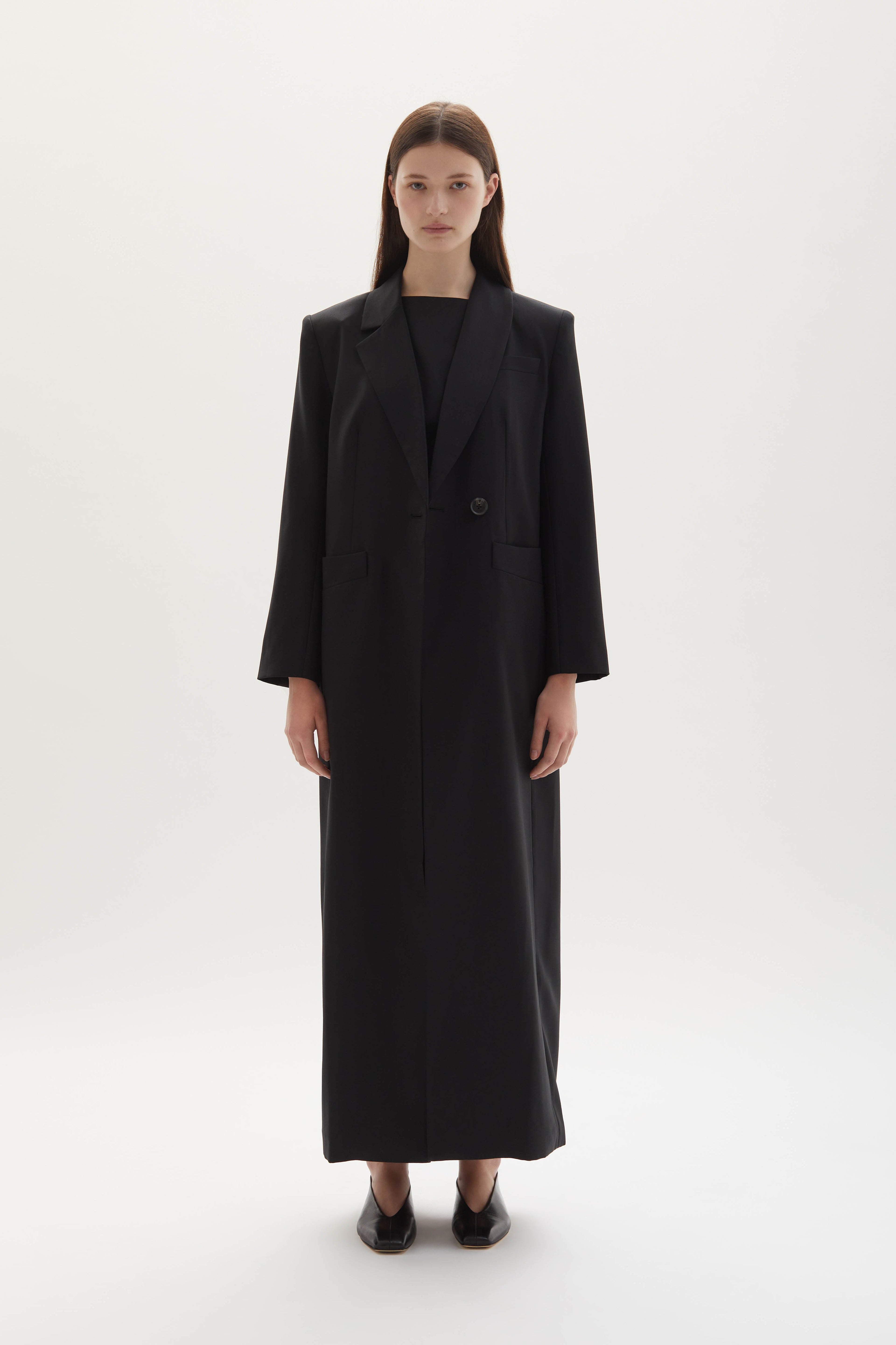 Allora merino wool double-breasted coat