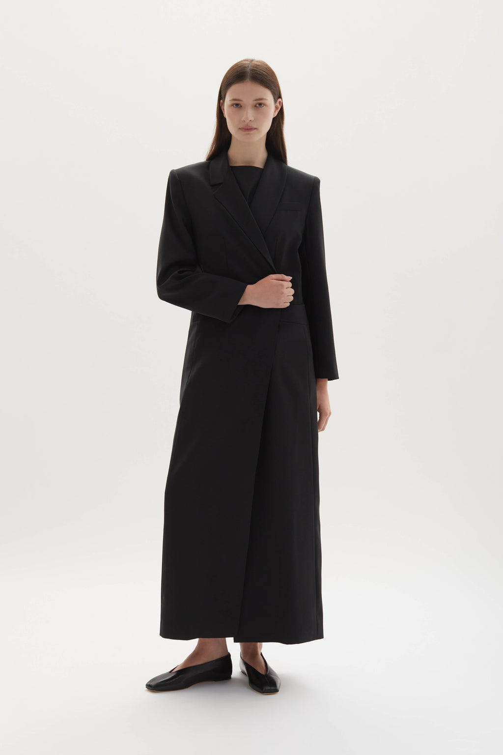 Allora merino wool double-breasted coat