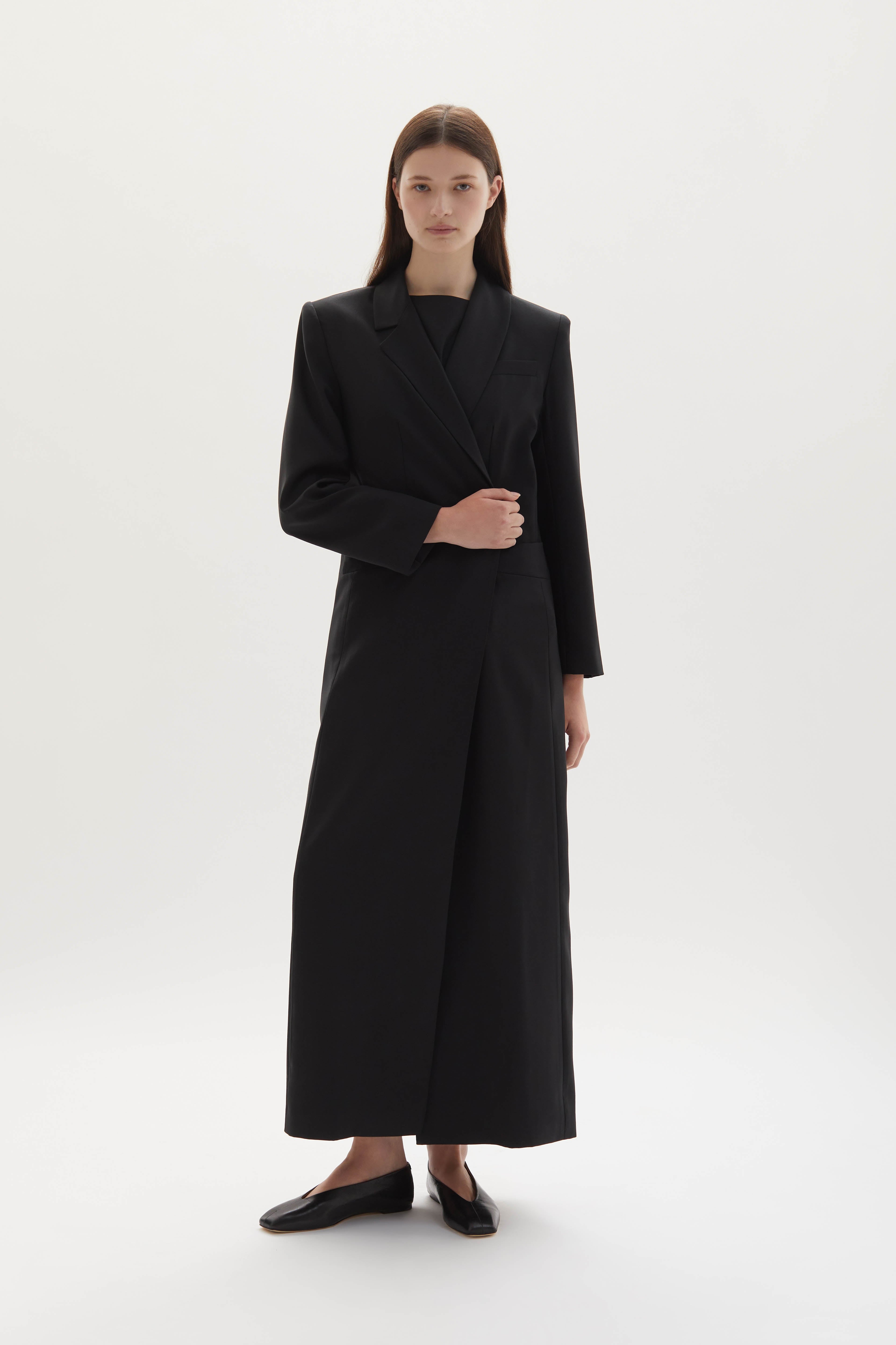Allora merino wool double-breasted coat