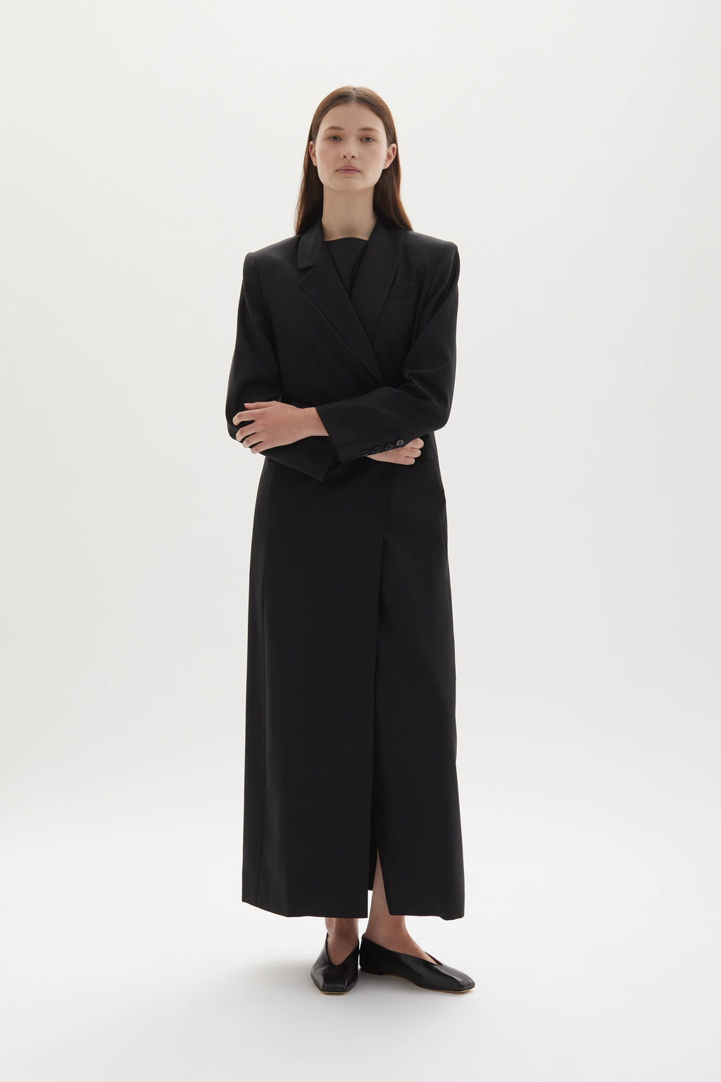 Allora merino wool double-breasted coat