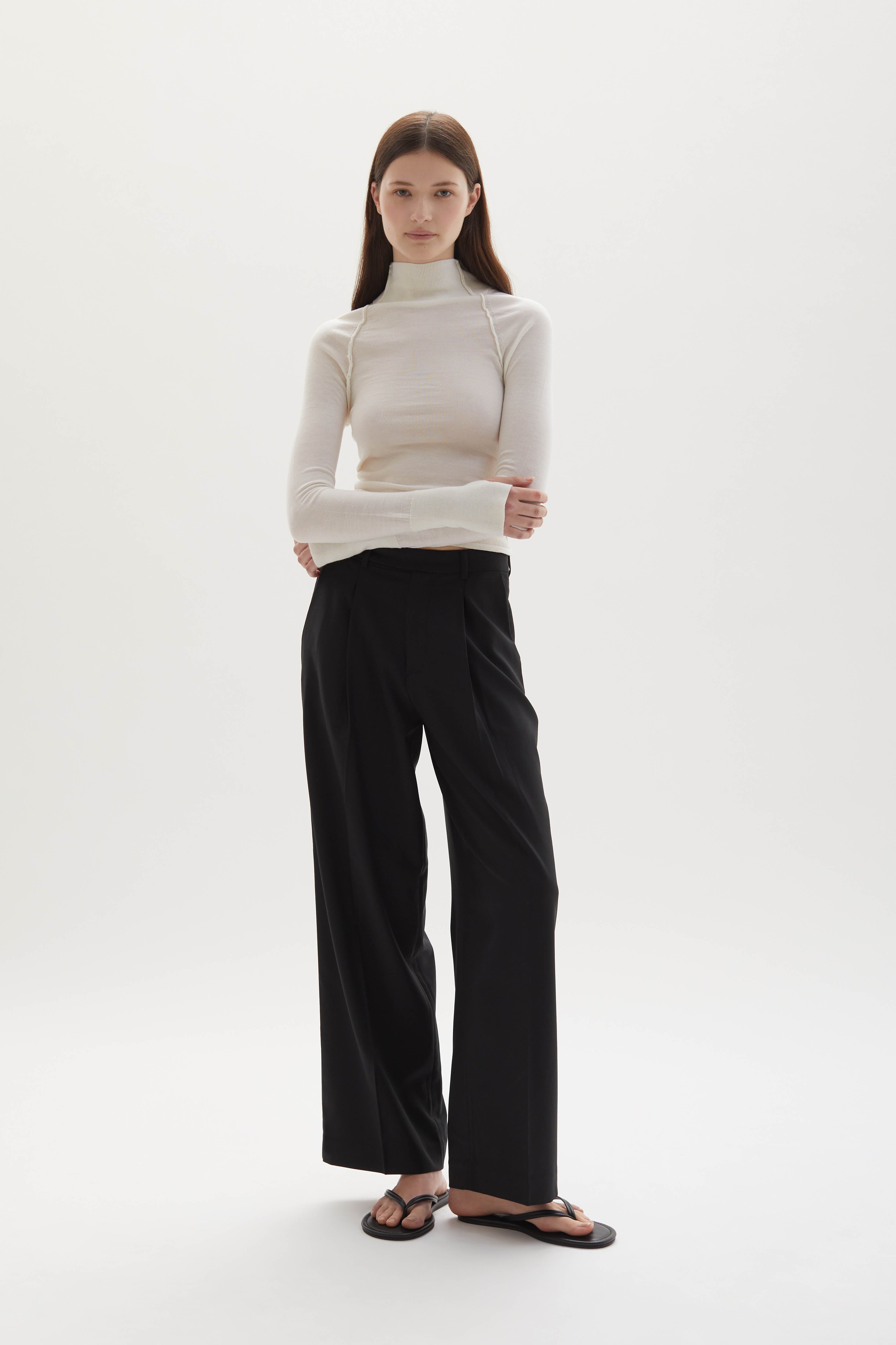 Ila merino wool straight-leg trousers