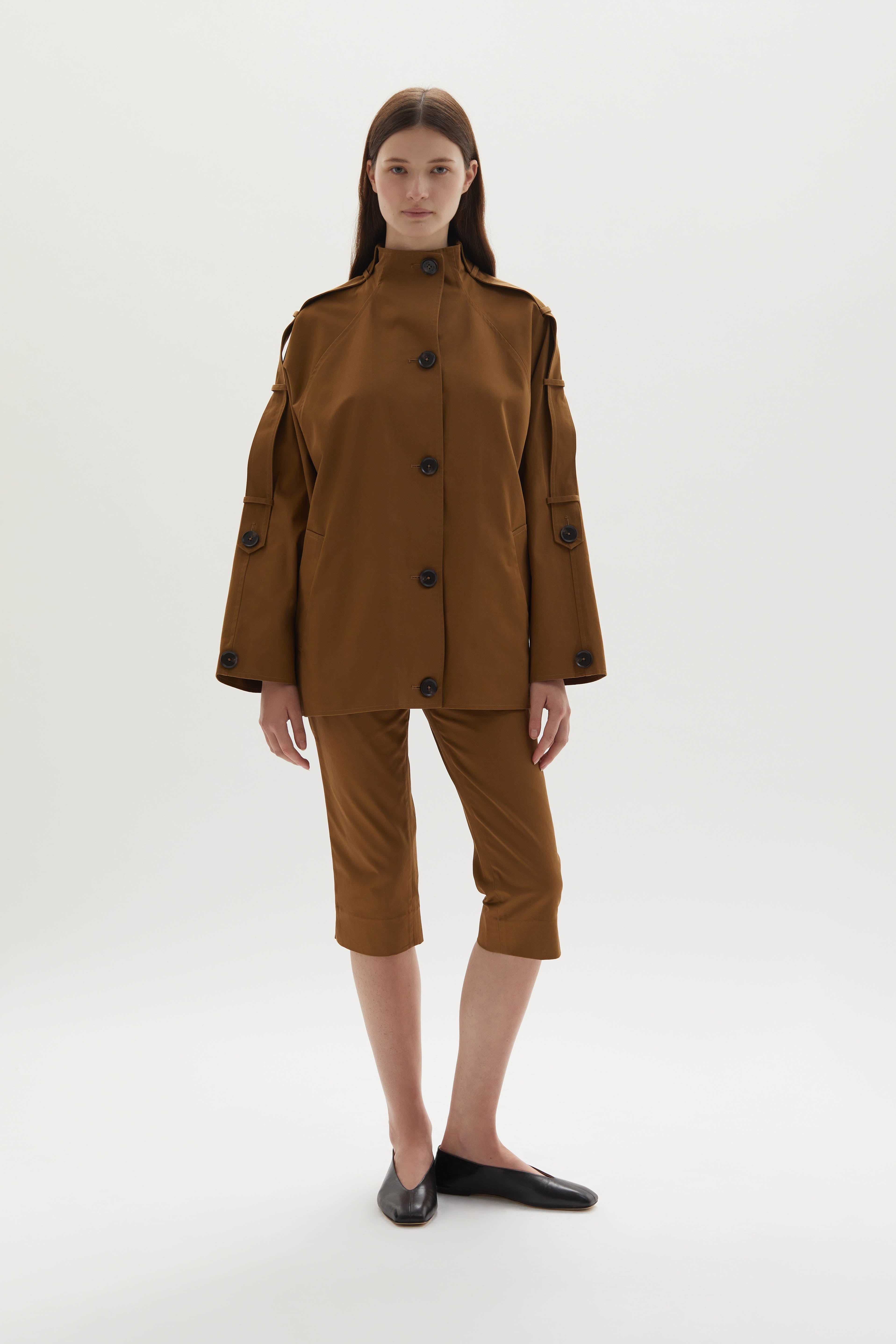 Sara cotton-gabardine trench jacket