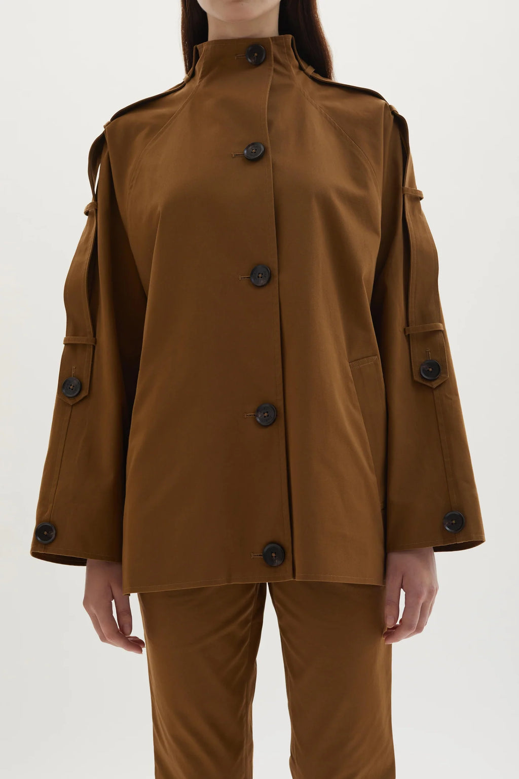 Sara cotton-gabardine trench jacket
