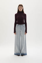 Adrianne distressed mid-rise wide-leg jeans
