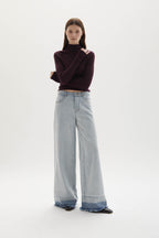 Adrianne distressed mid-rise wide-leg jeans
