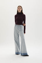 Adrianne distressed mid-rise wide-leg jeans