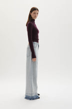 Adrianne distressed mid-rise wide-leg jeans
