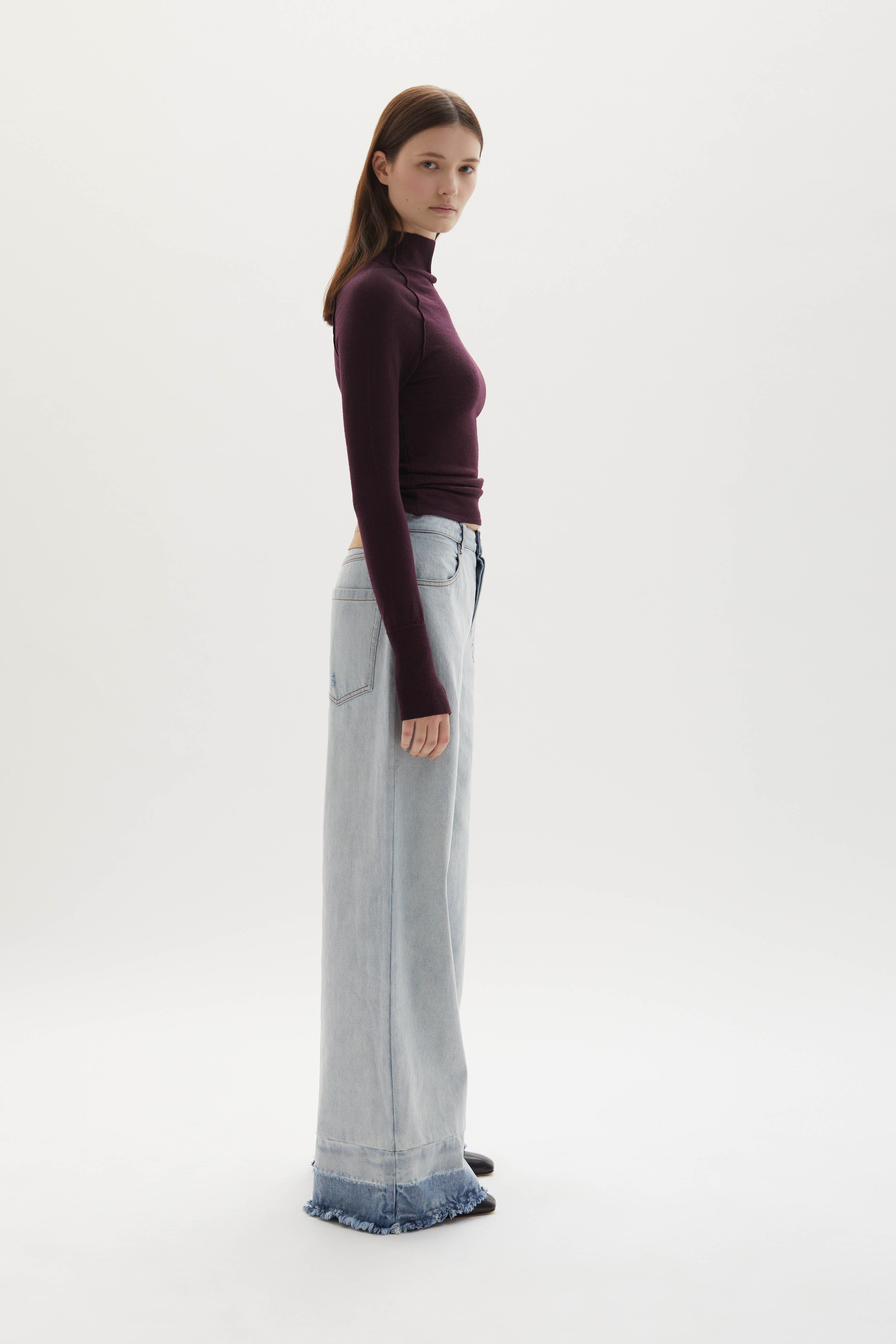 Adrianne distressed mid-rise wide-leg jeans