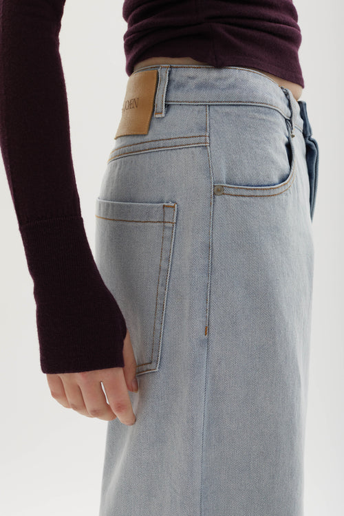 Adrianne distressed mid-rise wide-leg jeans