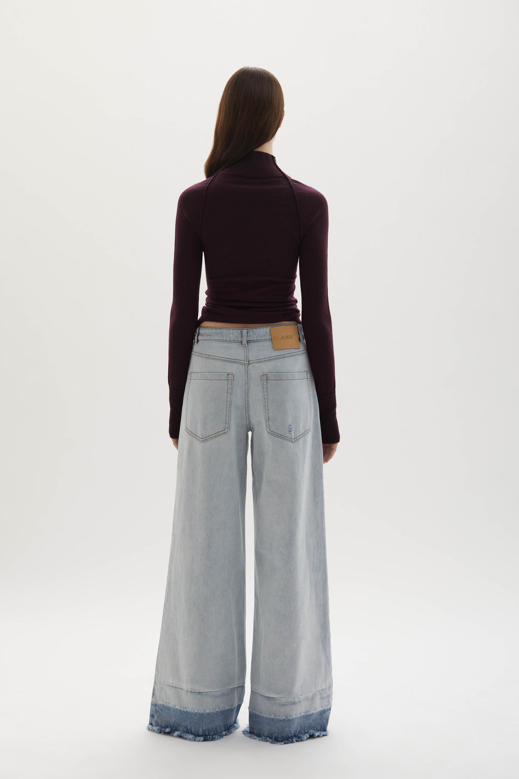 Adrianne distressed mid-rise wide-leg jeans