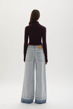 Adrianne distressed mid-rise wide-leg jeans