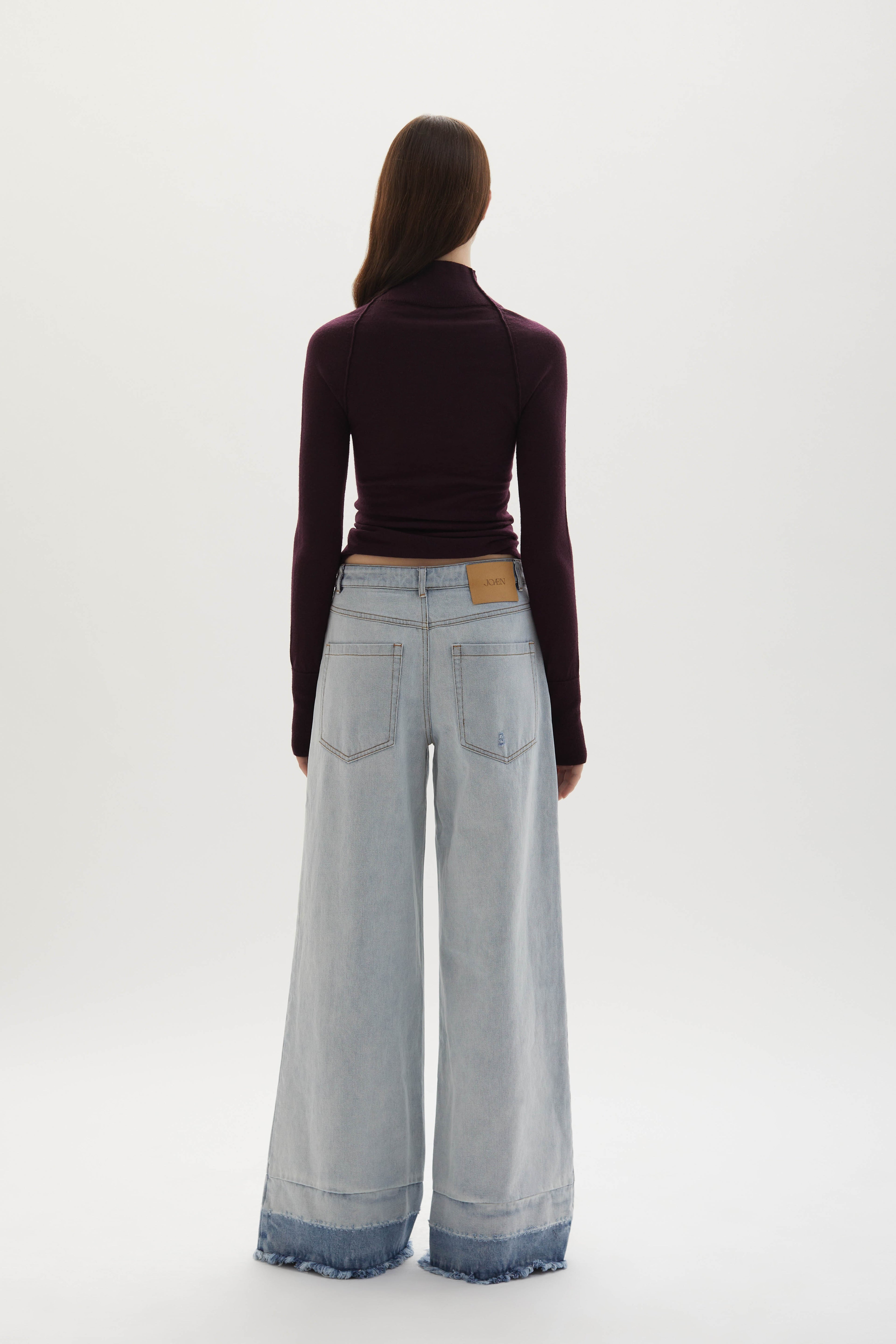 Adrianne distressed mid-rise wide-leg jeans