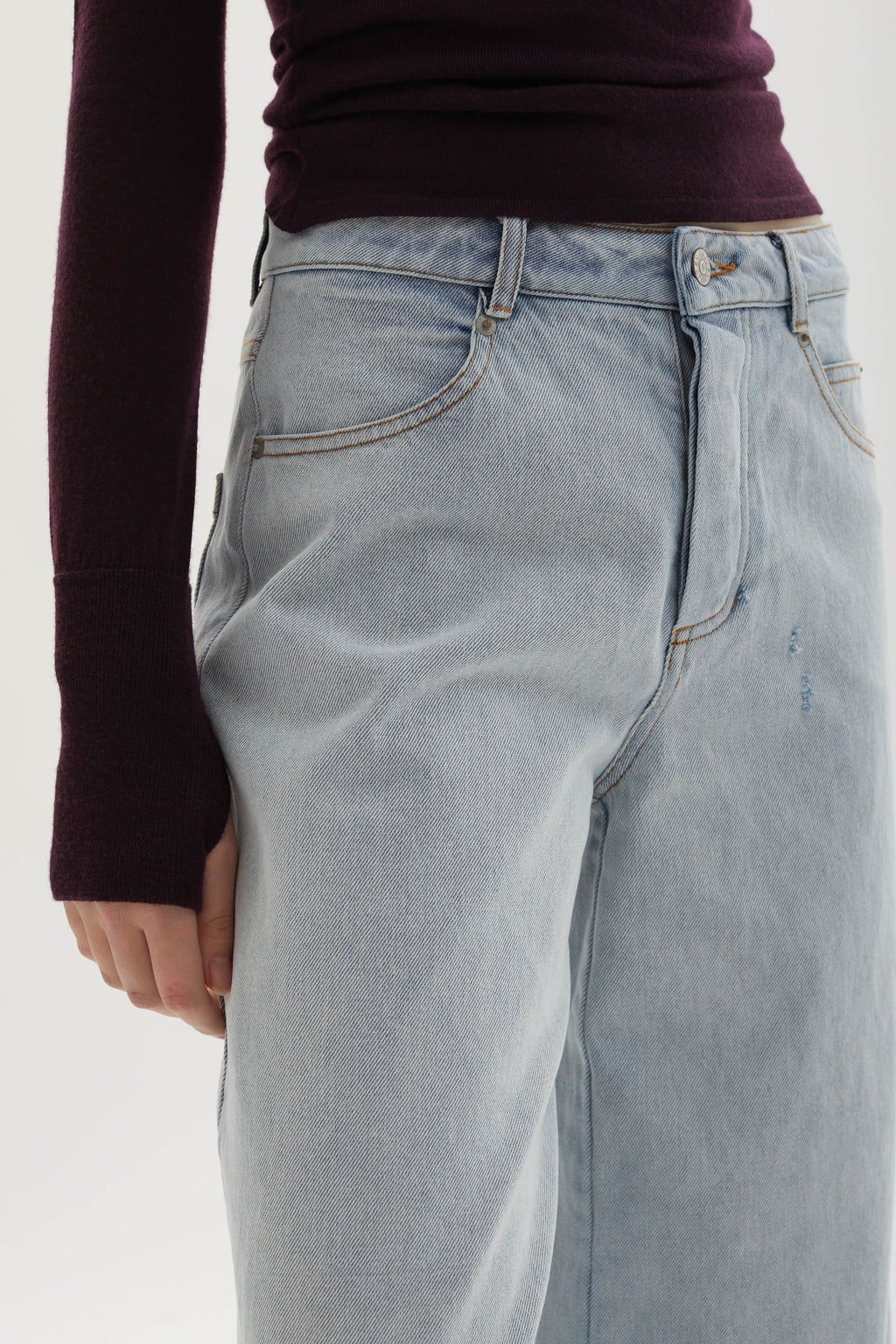 Adrianne distressed mid-rise wide-leg jeans