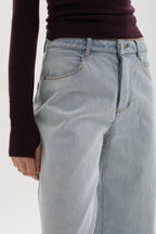 Adrianne distressed mid-rise wide-leg jeans